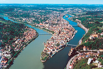 Dreiflüssestadt Passau im Bayerischen Wald